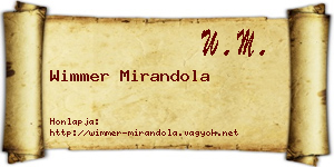 Wimmer Mirandola névjegykártya